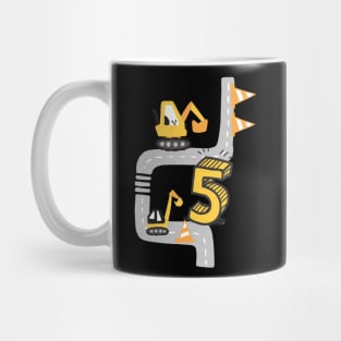 5. Geburtstag 5 Jahre alt Bagger Geburtstagsgeschenk Mug